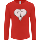 Skull Skeleton Boxing MMA Muay Thai Boxer Mens Long Sleeve T-Shirt Red