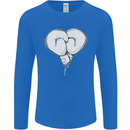 Skull Skeleton Boxing MMA Muay Thai Boxer Mens Long Sleeve T-Shirt Royal Blue