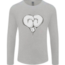 Skull Skeleton Boxing MMA Muay Thai Boxer Mens Long Sleeve T-Shirt Sports Grey