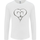 Skull Skeleton Boxing MMA Muay Thai Boxer Mens Long Sleeve T-Shirt White