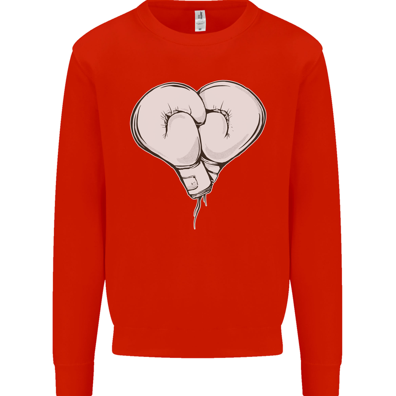Skull Skeleton Boxing MMA Muay Thai Boxer Mens Sweatshirt Jumper Bright Red