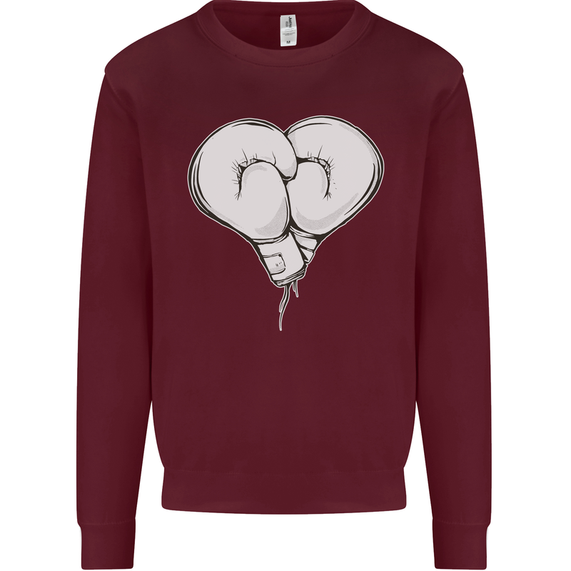 Skull Skeleton Boxing MMA Muay Thai Boxer Mens Sweatshirt Jumper Maroon