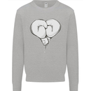 Skull Skeleton Boxing MMA Muay Thai Boxer Mens Sweatshirt Jumper Sports Grey