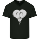 Skull Skeleton Boxing MMA Muay Thai Boxer Mens V-Neck Cotton T-Shirt Black