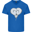 Skull Skeleton Boxing MMA Muay Thai Boxer Mens V-Neck Cotton T-Shirt Royal Blue