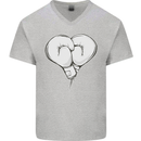 Skull Skeleton Boxing MMA Muay Thai Boxer Mens V-Neck Cotton T-Shirt Sports Grey