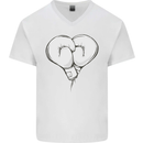 Skull Skeleton Boxing MMA Muay Thai Boxer Mens V-Neck Cotton T-Shirt White