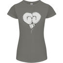 Skull Skeleton Boxing MMA Muay Thai Boxer Womens Petite Cut T-Shirt Charcoal