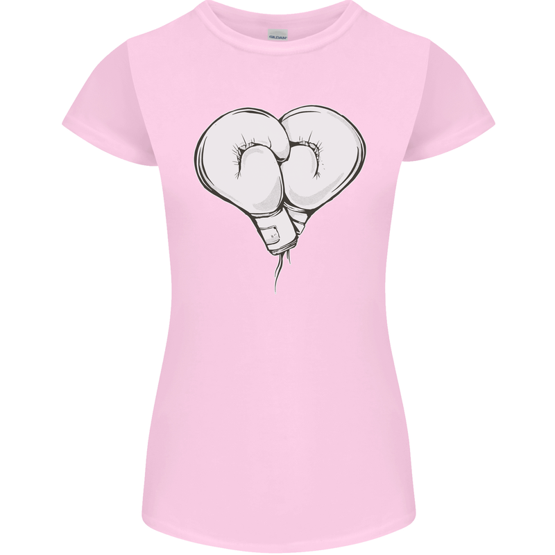 Skull Skeleton Boxing MMA Muay Thai Boxer Womens Petite Cut T-Shirt Light Pink