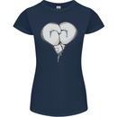 Skull Skeleton Boxing MMA Muay Thai Boxer Womens Petite Cut T-Shirt Navy Blue