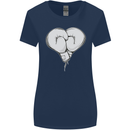 Skull Skeleton Boxing MMA Muay Thai Boxer Womens Wider Cut T-Shirt Navy Blue