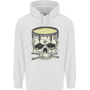 Skull Snare Drum Drummer Drumming Childrens Kids Hoodie White
