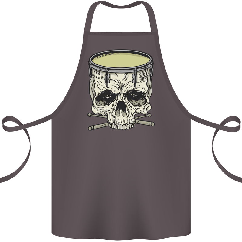 Skull Snare Drum Drummer Drumming Cotton Apron 100% Organic Dark Grey