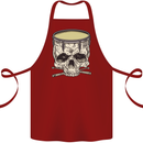 Skull Snare Drum Drummer Drumming Cotton Apron 100% Organic Maroon