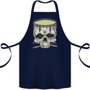 Skull Snare Drum Drummer Drumming Cotton Apron 100% Organic Navy Blue