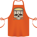 Skull Snare Drum Drummer Drumming Cotton Apron 100% Organic Orange