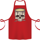 Skull Snare Drum Drummer Drumming Cotton Apron 100% Organic Red