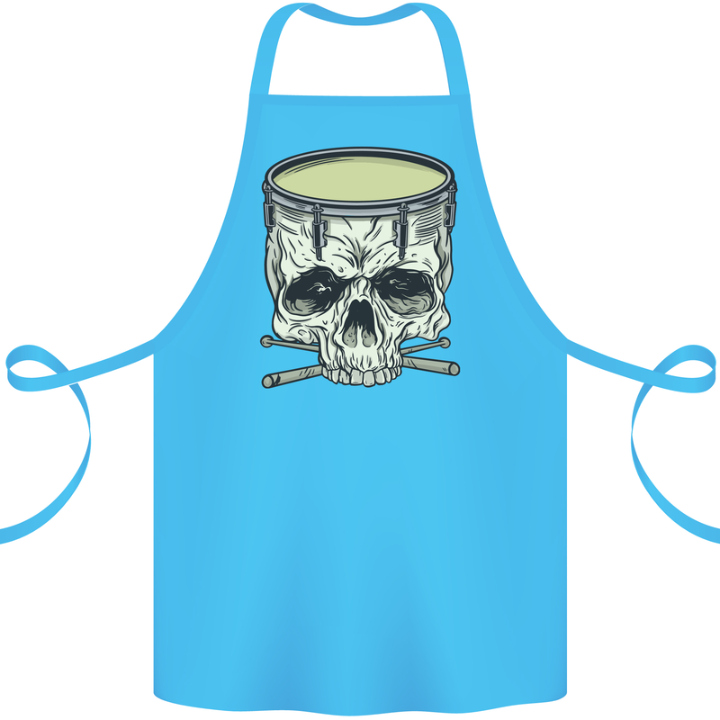 Skull Snare Drum Drummer Drumming Cotton Apron 100% Organic Turquoise