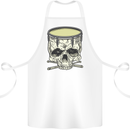 Skull Snare Drum Drummer Drumming Cotton Apron 100% Organic White