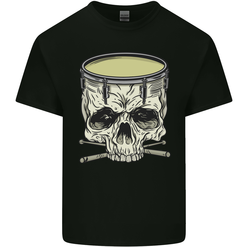 Skull Snare Drum Drummer Drumming Kids T-Shirt Childrens Black