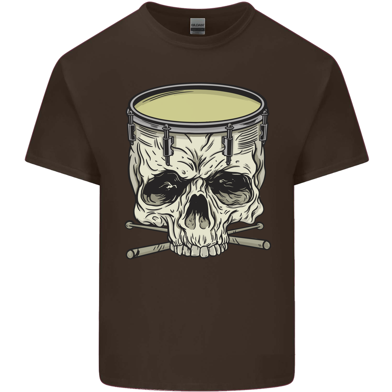 Skull Snare Drum Drummer Drumming Kids T-Shirt Childrens Chocolate