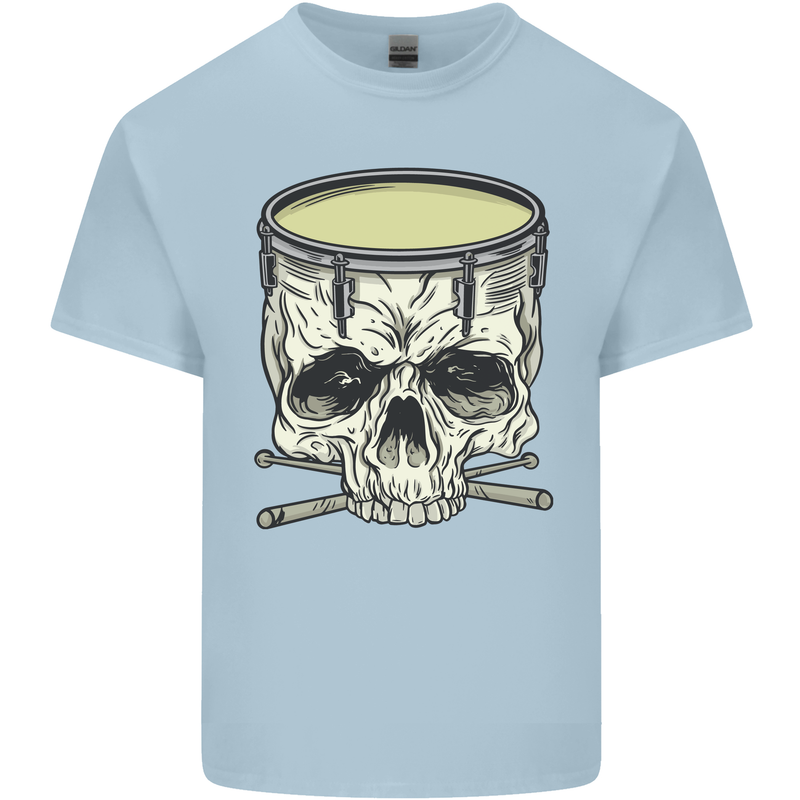 Skull Snare Drum Drummer Drumming Kids T-Shirt Childrens Light Blue