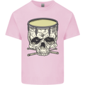 Skull Snare Drum Drummer Drumming Kids T-Shirt Childrens Light Pink