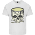 Skull Snare Drum Drummer Drumming Kids T-Shirt Childrens White