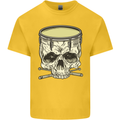 Skull Snare Drum Drummer Drumming Kids T-Shirt Childrens Yellow