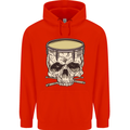 Skull Snare Drum Drummer Drumming Mens 80% Cotton Hoodie Bright Red
