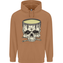 Skull Snare Drum Drummer Drumming Mens 80% Cotton Hoodie Caramel Latte