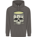 Skull Snare Drum Drummer Drumming Mens 80% Cotton Hoodie Charcoal