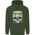 Skull Snare Drum Drummer Drumming Mens 80% Cotton Hoodie Forest Green