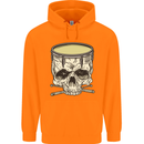 Skull Snare Drum Drummer Drumming Mens 80% Cotton Hoodie Orange