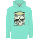 Skull Snare Drum Drummer Drumming Mens 80% Cotton Hoodie Peppermint