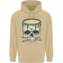 Skull Snare Drum Drummer Drumming Mens 80% Cotton Hoodie Sand