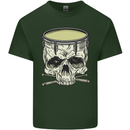 Skull Snare Drum Drummer Drumming Mens Cotton T-Shirt Tee Top Forest Green