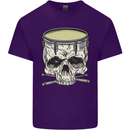 Skull Snare Drum Drummer Drumming Mens Cotton T-Shirt Tee Top Purple