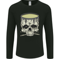 Skull Snare Drum Drummer Drumming Mens Long Sleeve T-Shirt Black