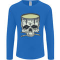 Skull Snare Drum Drummer Drumming Mens Long Sleeve T-Shirt Royal Blue