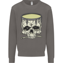 Skull Snare Drum Drummer Drumming Mens Sweatshirt Jumper Charcoal