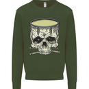 Skull Snare Drum Drummer Drumming Mens Sweatshirt Jumper Forest Green