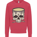 Skull Snare Drum Drummer Drumming Mens Sweatshirt Jumper Heliconia