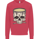 Skull Snare Drum Drummer Drumming Mens Sweatshirt Jumper Heliconia