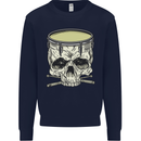 Skull Snare Drum Drummer Drumming Mens Sweatshirt Jumper Navy Blue