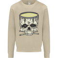Skull Snare Drum Drummer Drumming Mens Sweatshirt Jumper Sand