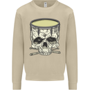 Skull Snare Drum Drummer Drumming Mens Sweatshirt Jumper Sand