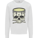 Skull Snare Drum Drummer Drumming Mens Sweatshirt Jumper White