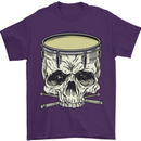 Skull Snare Drum Drummer Drumming Mens T-Shirt Cotton Gildan Purple