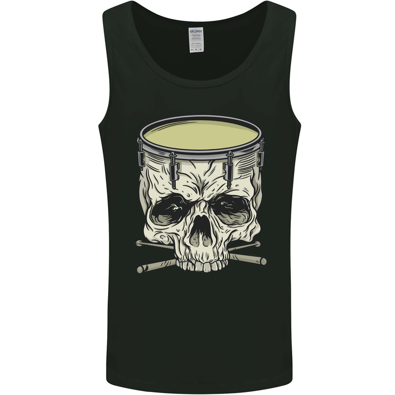 Skull Snare Drum Drummer Drumming Mens Vest Tank Top Black